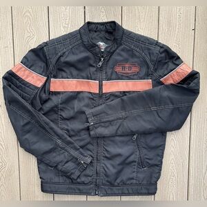 Harley-Davidson Black and Orange Bomber Jacket